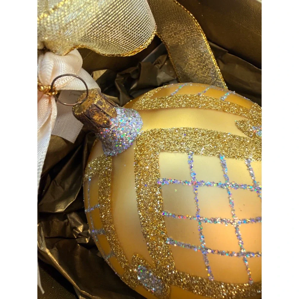 Waterford Holiday Heirlooms Avoca Grande Ball Gold Glass Ornament Limited Series